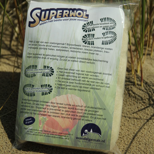 Superwol tegen blaren en drukplekken.