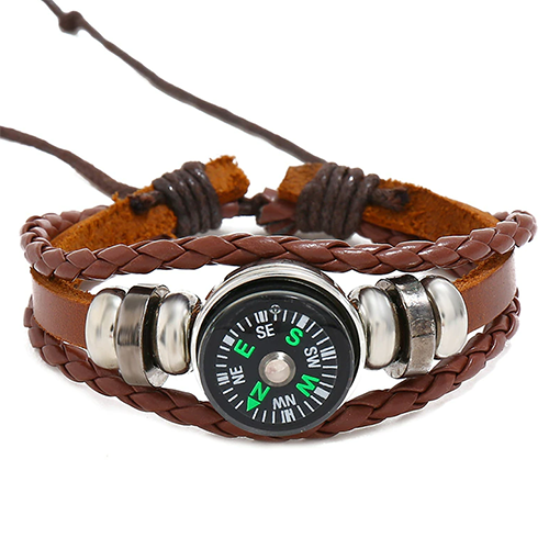 Leren armband met kompas - Afbeelding 4