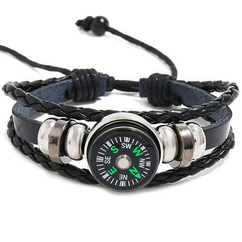 Leren armband met kompas - Afbeelding 3